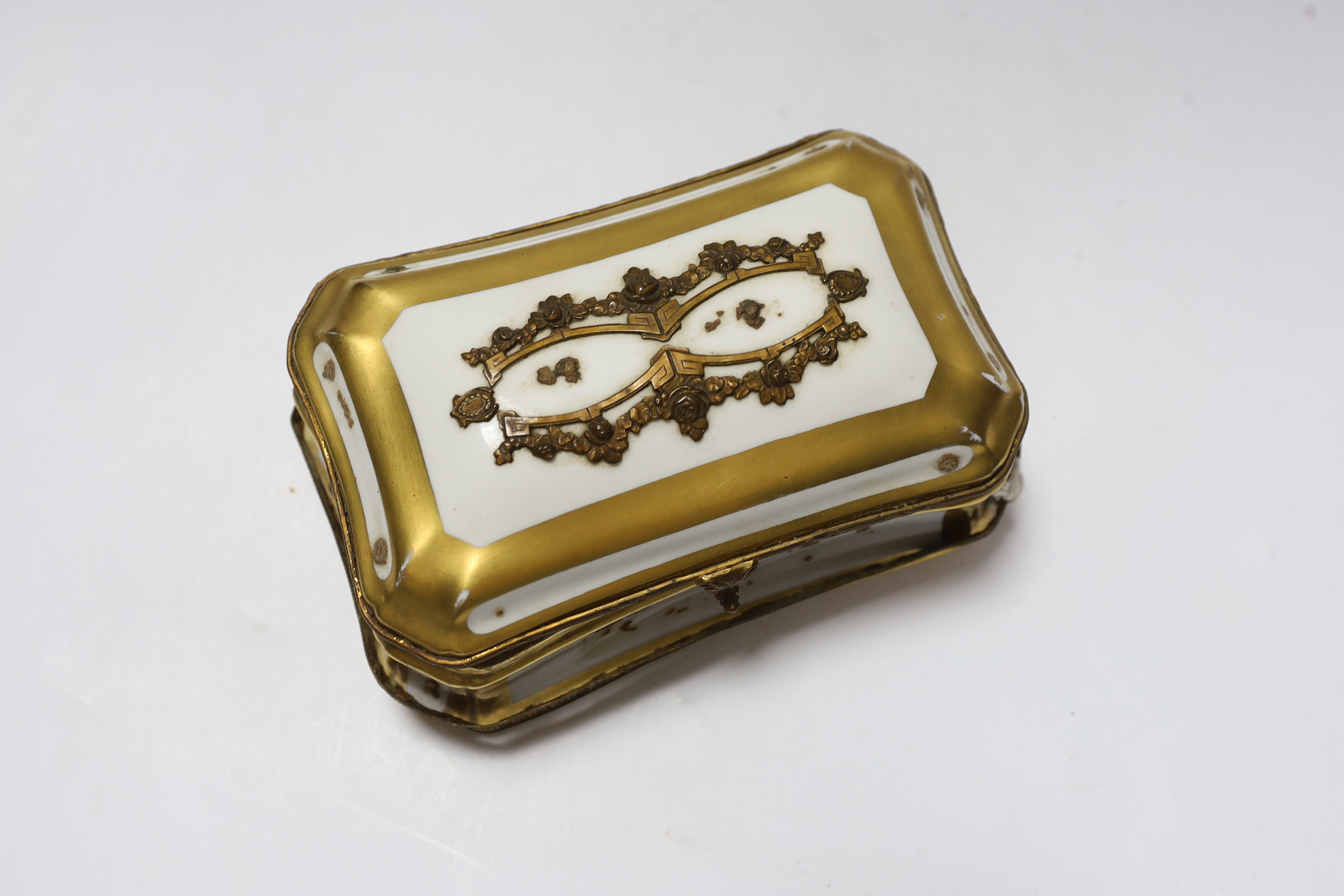 A Sevres style porcelain casket